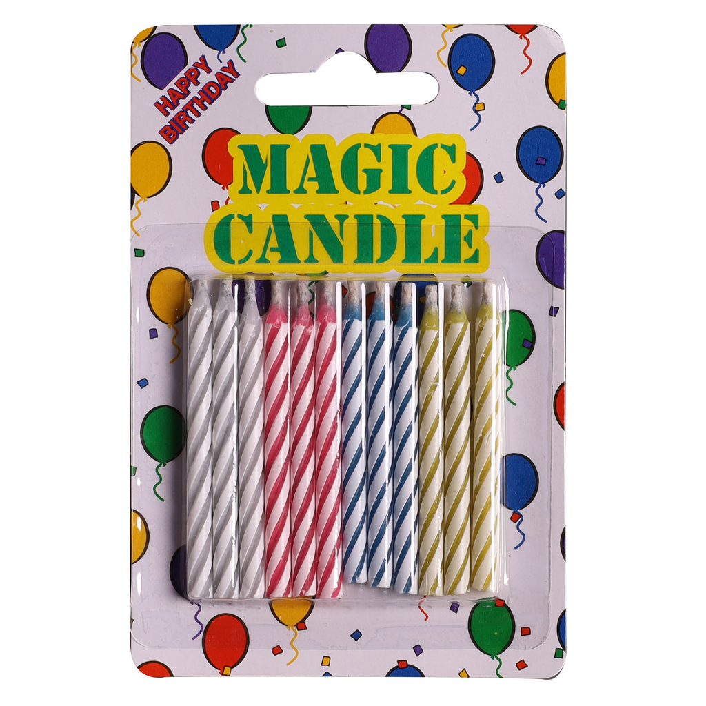 12 Stripe Coloured Candles