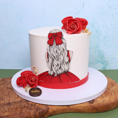 W37.a WOMAN AND FLOWERS - Women Birthday Cakes - WILTON PATISSERIE