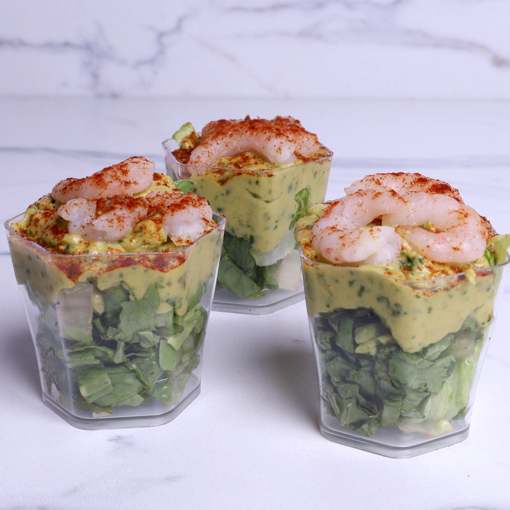 Homemade Guacamole with Baby Shrimps & Lettuce