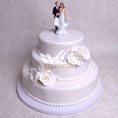 WE3.a WHITE ROSES - Wedding Cakes - WILTON PATISSERIE